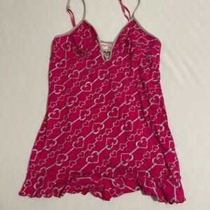 Pink Heart Patterned Slip Top